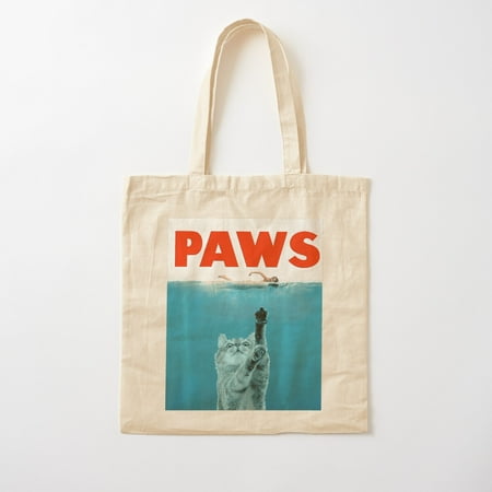 Paws Kitten Meow Parody Funny Tshirt Cat Lover Gifts Cotton Tote Bag Canvas Tote Bag  Family Gift For Mother  Her