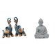 thumbnail image 1 of Escultura De Buda De Resina Moderna Con Forma De Elefante Y Mono, Adorno Artístico Coleccionable Para Escritorio, Estantería, Hogar, Oficina, Hotel, Patio, Decoración, Regalos, 1 of 8