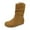 Brown, variant on Slouchy Mid Calf Boots for Women Winter Fall Casual Suede Round Toe No Heel Pull on Walking Dress Booties Brown Size 7