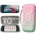 thumbnail image 1 of Étui de Transport pour Nintendo Switch 2 (2025), Conception de Mécha Blindé, Coque Rigide et Sac de Rangement de Jeu de Voyage Portable Imperméable avec 2 Protecteurs d'Écran, Dégradé Rose-Vert, 1 of 7