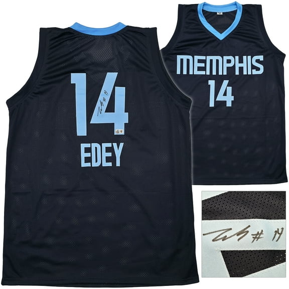 Memphis Grizzlies Zach Edey Autographed Blue Jersey Beckett BAS Witness 249027