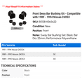 thumbnail image 2 of Front Sway Bar Bushing Kit - Compatible with 1989 - 1994 Nissan 240SX 1990 1991 1992 1993, 2 of 2