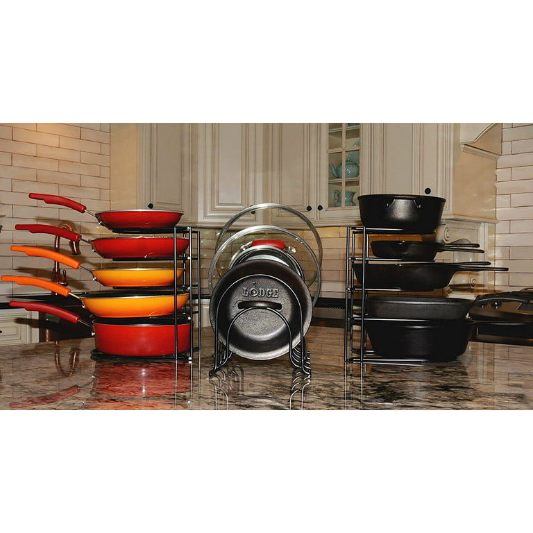 Extreme Matters Heavy Duty Pot and Pan Organizer for Pots, Pans, Cast Iron,  Skillets (Horizontal or Vertical)
