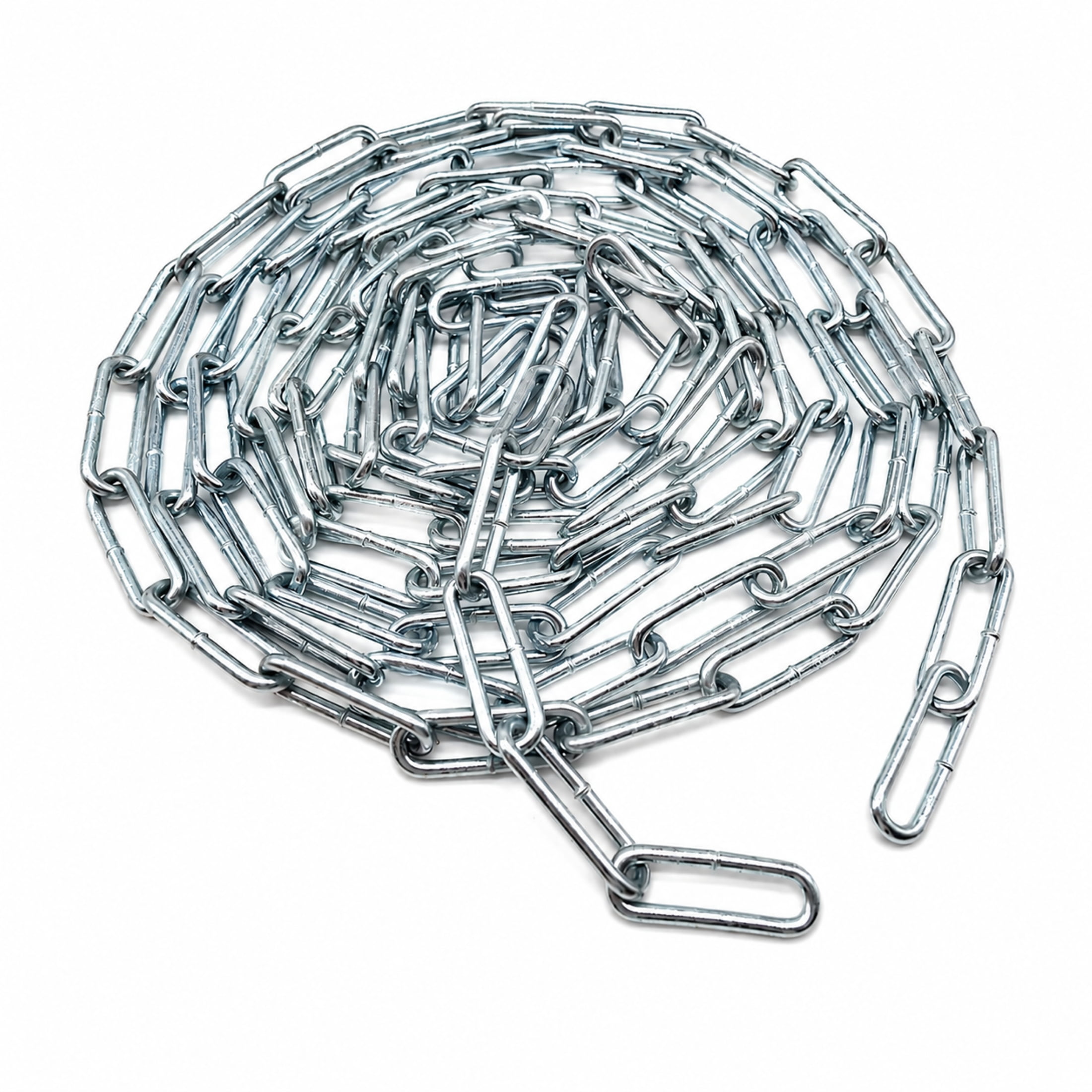 (2 pack) #4 Straight Link Coil Chain, 10', Zinc, Peerless Chain Company, #4820535