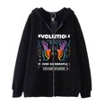 thumbnail image 1 of Dark hip hop gótico Harajuku Y2k mariposa estampado de letras cremallera Sudadera con capucha hombres y mujeres Harajuku chaqueta sudadera, 1 of 5