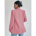 thumbnail image 2 of Women Casual Blazer Suit Open Front Shawl Collar Long Sleeve Fitted Jacket for Office Work Pink XS, 2 of 6