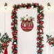 thumbnail image 1 of Letrero de madera para puerta de entrada con diseño de árbol de Navidad, colgador de puerta para exteriores, decoración de porche, corona rústica de madera con lazo a cuadros, colgante de pared de fru, 1 of 6