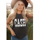 thumbnail image 2 of ABPHQTO Camiseta sin mangas gris con cuello redondo y estampado de letras CASH para mujer, 2 of 5