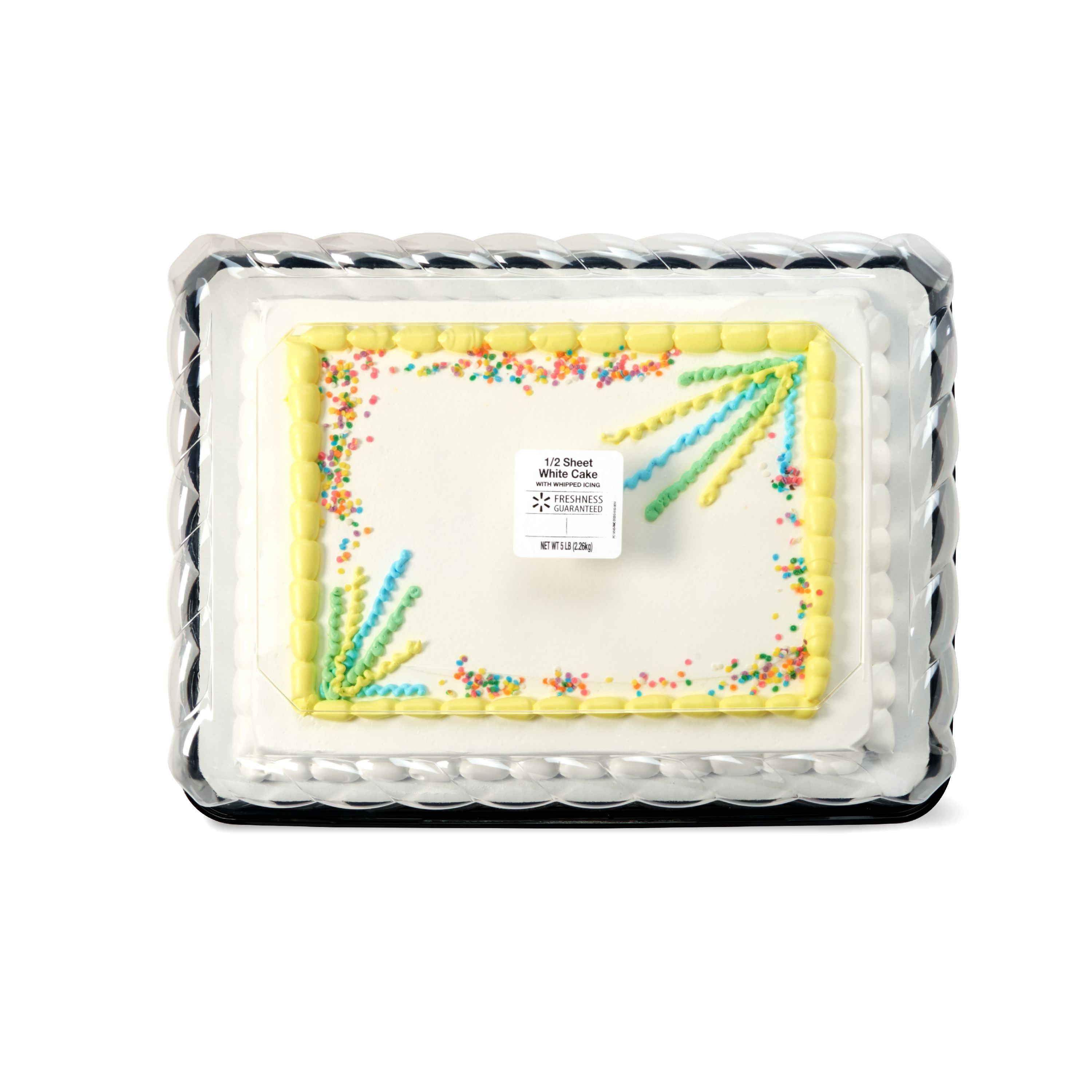 Freshness Guaranteed White Cake With Whipped Icing 1 2 Sheet Cake 80 Oz Walmart Com Walmart Com