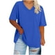 thumbnail image 3 of Camisas holgadas,Camiseta de manga corta con cuello en V para mujer, blusa informal holgada, poliéster, diseño estampado, largo normal, tallaje normal, sopatenor, 3 of 9