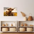 thumbnail image 5 of ZHONGYUTONG Highland Cow Canvas Farmhouse Cattle Wall Art Rustic Sunflower Cow Picture Yellow Flower Painting for Bathroom Decor Framed (12.00" x 18.00"), 5 of 5