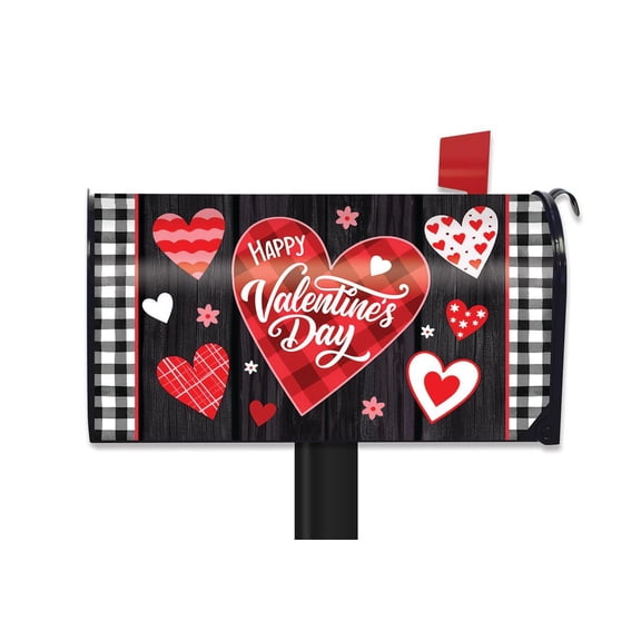 Briarwood Lane Valentine's Mailbox Cover  - Standard Size - Scattered Hearts For Valentine's Mailbox Cover
