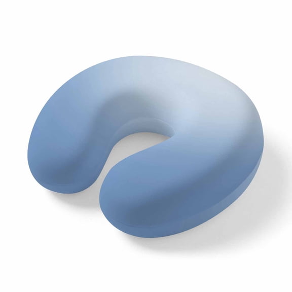 Travel Pillows U Shape Memory Foam Gradient Blue Plane Neck Pillows Head Support Comfort Portable Solid Color Headrest Neck Pillow for Airplane Car Office Home Chair Sleeping Napping Rest