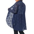 thumbnail image 4 of DARING DIVA Women's Plus Cardigan Open Front  Sheer Lace Crochet Cover Up 2X Navy Blue, 4 of 6