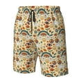 thumbnail image 6 of Uemuo 70s Hippie Style Pattern Men's Swim Trunks Hawaiian Beach Bathing Suit Swimsuits Beach Quick-Dry Shorts with Pockets-Small, 6 of 9