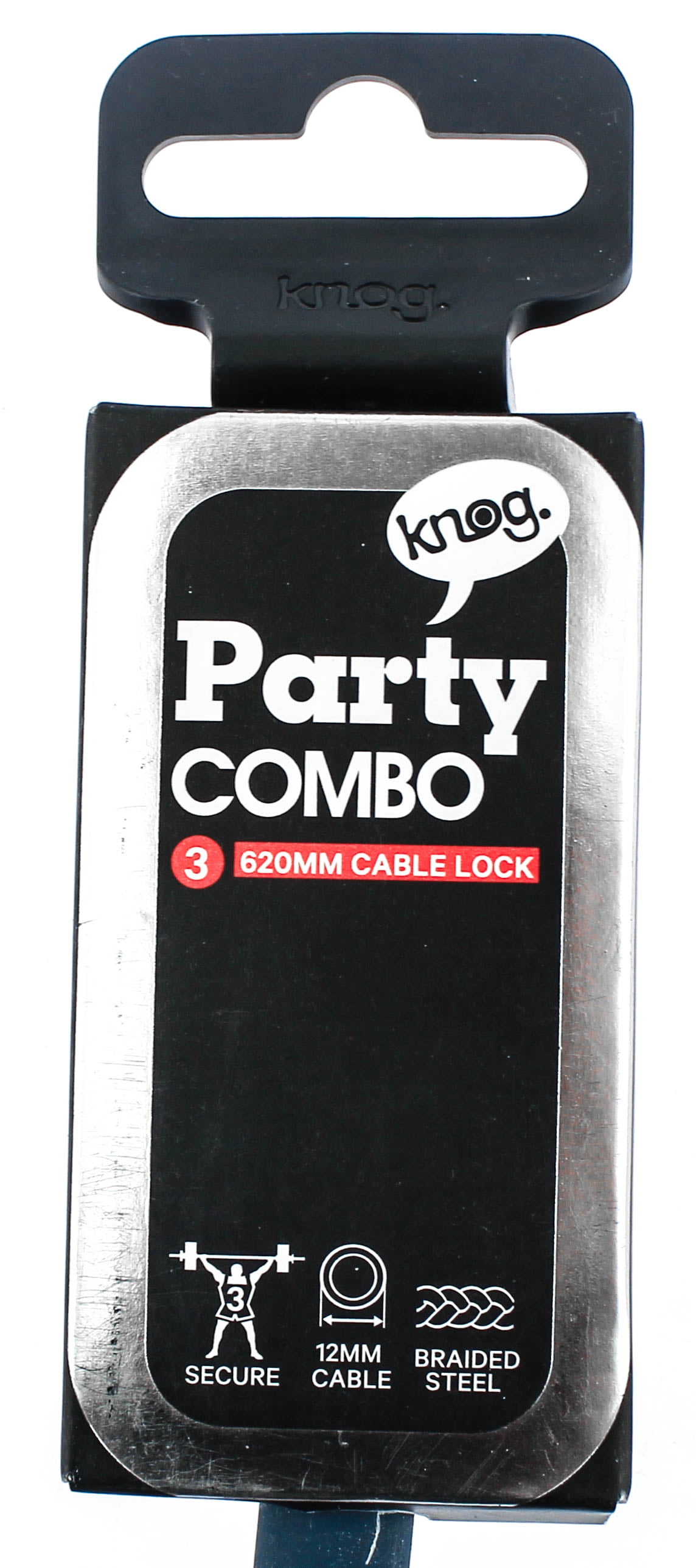 Knog Party Combo 620mm Cable Combination Bike Lock Braided Steel Indigo New