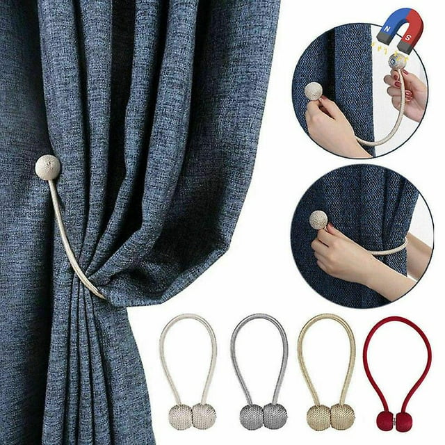 Perla bola magnética cortina lazo cuerda espalda retenciones hebilla Clips accesorio varillas accesorios gancho soporte decoraciones para el hogar oso de fresa Hogar