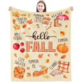 thumbnail image 3 of Fall Blankets and Throws, Fall Pumpkins Throw Blanket 60"x50", Halloween, Christmas, Thanksgiving, Birthday Gifts for Her and Him, Fall Decor for Home, Pumpkin Maple Leaf Autumn Harvest Farmhouse, 3 of 6