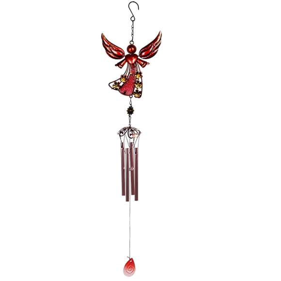 Cameland Home Decoration Angel Wind Chime Iron Metal Crafts Ornaments Glass Painted Spray Courtyard Balcony Porch Pendant