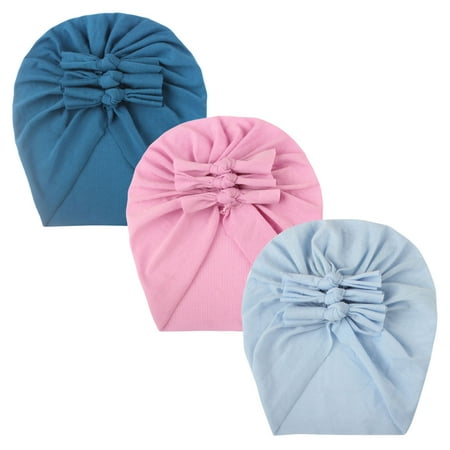 

Relanfenk Baby Hats Toddler Kids Girl Solid Bow Knotted Cap Beanie Headwear Accessories 3PC Hat