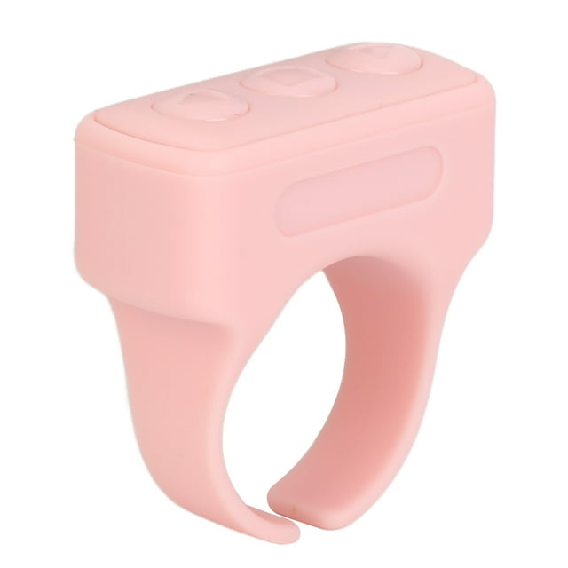 Scrolling Ring Clicker, Smart Remote Control App Page Turner Video Recording Selfie Button for Filming Black,Pink,Ivory White