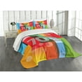 thumbnail image 3 of Ambesonne Colorful Quilted Bedspread Set 3 Pcs, Retro Art Seventies, Queen Size, Multicolor, 3 of 5