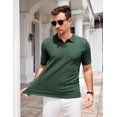 thumbnail image 4 of COOFANDY Polo Shirts for Men Casual V Neck Ribbed Textured Knit Polo Top Summer Golf Polo Shirt, 4 of 6