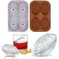 thumbnail image 1 of 1PC Baby Popsicle Molds Silicone Ice Cube Moulds Set Sphere Giant Ice Maker With Lid Easy To Release Large Football/Basketball/Rugby Ice Cube Trays For Whiskey Cocktails Baby Food Brown, 1 of 9