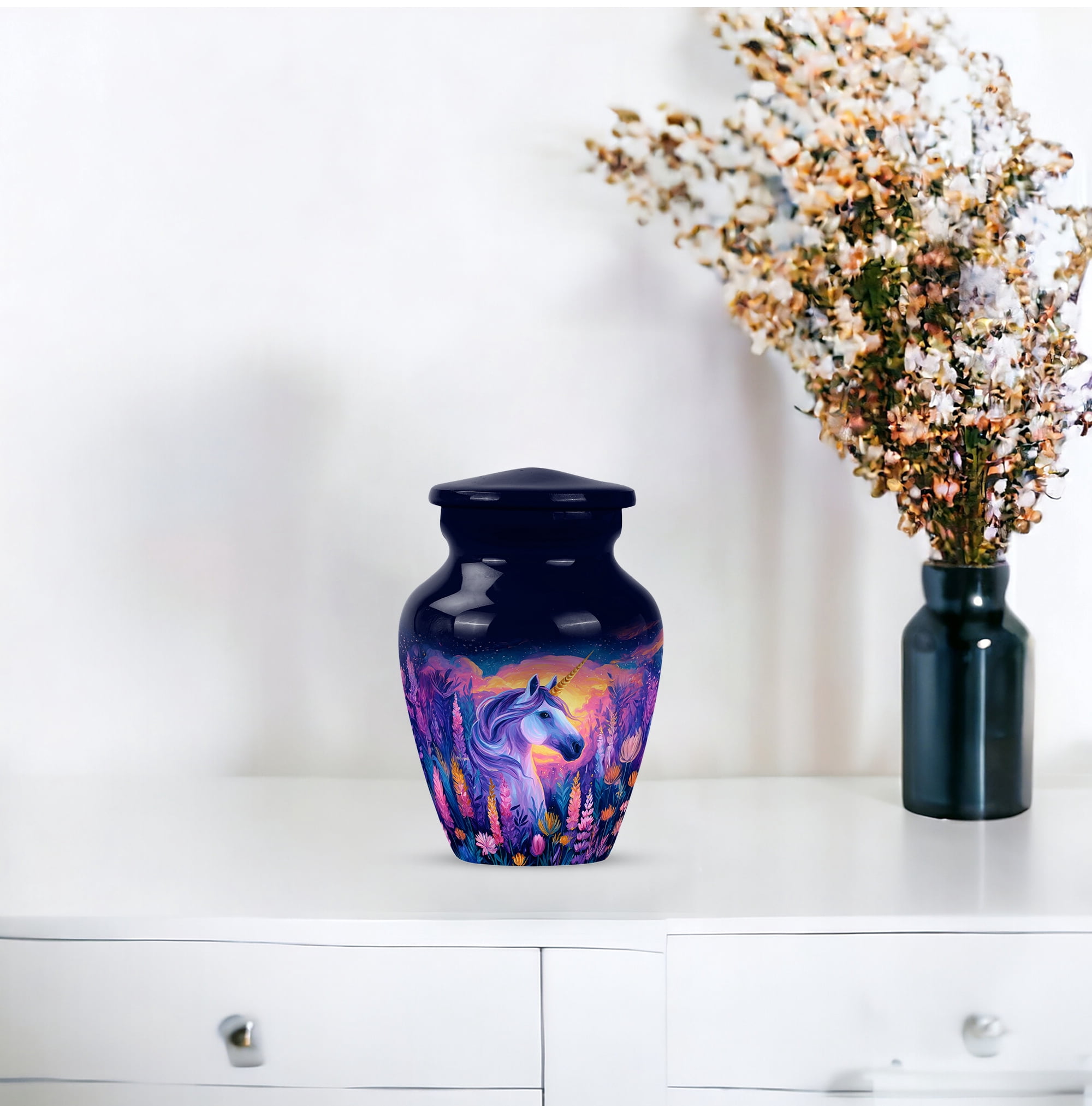 Unicorn Keepsake Urn, Mini Urn For Human Ashes, Small Keepsake Urns For Ashes Adult Female, Cremation Urns For Ashes, Magical Unicorn Tribute Keepsake (Size, 3 Inch, 1 Pc)