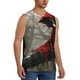 thumbnail image 2 of Fotbe Dark Red Hooded Girl Men's Camiseta sin Mangas Estampada para Hombres, Playera Casual para Gimnasio, Entrenamiento, Playa-Large, 2 of 7