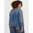 thumbnail image 3 of Jessica Simpson Women's Plus Swing Denim Jacket with Back Pleat, Sizes 0X-4X, 3 of 5