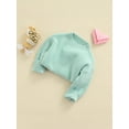 thumbnail image 3 of Kmbangi Unisex Kids Fall Sweater Solid Color O-Neck Long Sleeve Knitted Tops, 3 of 9