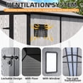 thumbnail image 6 of MELLCOM 4 x 6 FT Resin Outdoor Storage Shed with Floor, Resin Outdoor Storage Tool Shed with Windows and Lockable Door, Garden Shed for Lawnmower, Bike, Pool Supply, 6 of 9