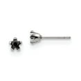 thumbnail image 1 of White Stainless Steel Earring Stud Women'S Cubic Zirconia CZ Irregular Black 4.51 mm 4.47, 1 of 3