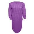 thumbnail image 3 of Women Long Sleeve Knitted Dress Crochet Pattern Solid Ribbed Casual Dress, 3 of 5