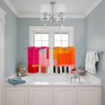 thumbnail image 3 of Pink Orange Kitchen Curtains Small Short 39 Inch Length, Geometric Modern Abstract Oil Painting Grommet Top Bedroom Living Room Curtains, Light Filtering Cafe Curtain Drapes 2 Panels Set 55''x39'', 3 of 9