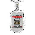 thumbnail image 5 of Grumpy Old Trucker Swivel Keychain Dog Tag Stainless Steel or 18k Gold, 5 of 10