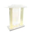 thumbnail image 1 of FixtureDisplays® Pupitre à DEL Éclairé en Acrylique Transparent, Lutrin sur Pied, Chaire d'Église avec Roulettes 40“ de Large X 18 Pouces de Profondeur X 46 Pouces de Haut 21232, 1 of 12