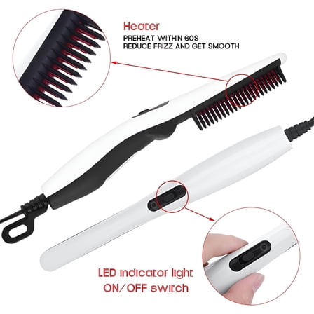 HIBIBUD Multifunctional Hair Comb Brush Beard Straightener Hair Straighten Electric Beard Straightening Comb Quick Hair Styler For Men