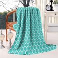 thumbnail image 2 of Turquoise Geometric Quatrefoil Pattern Blanket,Comfortable Soft Lamb Wool Throw Blanket,All Season,Warm Lightweight Blankets for Sofa Bed Couch Living Room Chair,60"x80", 2 of 4