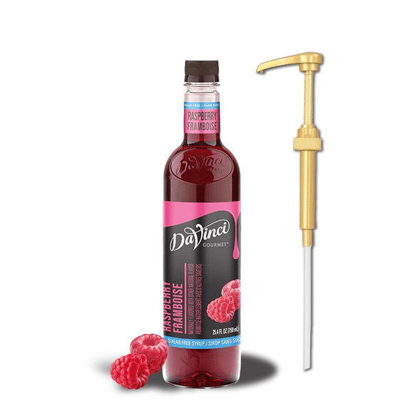 DaVinci Gourmet Raspberry Flavoring Sugar-Free Syrup 750 mL   Gold Pump