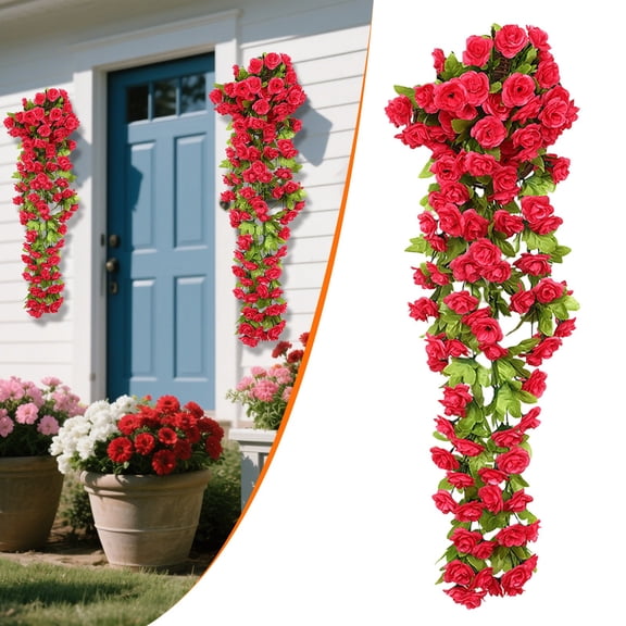 Artificial Bougainvillea Flowers, Faux Hanging Vines for Porch, Garden, Patio Décor, Lifelike Outdoor Plant, No Maintenance, Home & Autumn Décor