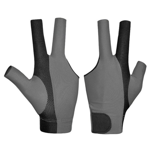1Pcs Gants de Billard 3 Doigts Gant de Snooker Respirant pour Main Gauche Rght Noir Gris