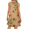 thumbnail image 4 of Mujeres verano casual sin mangas cuello redondo gradiente impreso bolsillo manga vestidos vestido suelto OAVQHLG3B Store lin121212, 4 of 5