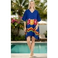 thumbnail image 3 of HAPPY BAY Women's Beachwear Swimsuit Coverups for Women Summer Swim Beach Dress Cover ups for Swimwear Women Loose Party Bathing Suit 1X-2X Blue, Hibiscus Flower, 3 of 5