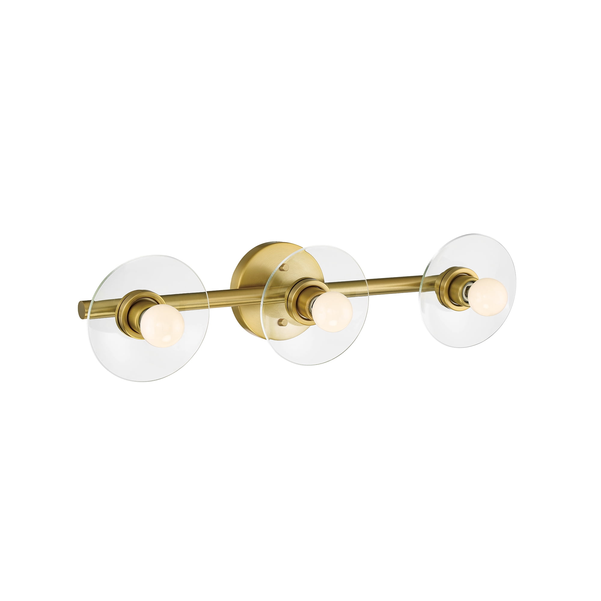 Designers Fountain Litto 24 inch 3-Light Brushed Gold Modern Bathroom Vanity Light Fixture with Clear Glass Shades, D294C-3B-BG