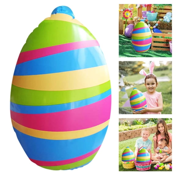 Inflatable Easter Egg Outdoor Decoration 15" Blow up Colorful Eggs Yard Indoor Outdoor Ornaments Home Decor