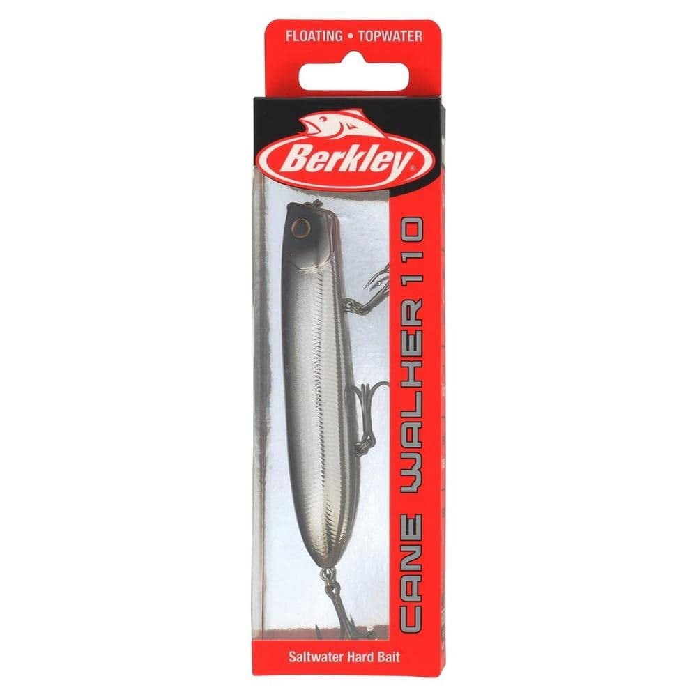 Berkley Cane Walker Saltwater, 4.3 in, Topwater Baits, Black Chrome (1-count)