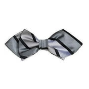 Black and Grey Silk Bow Tie by Paul Malone