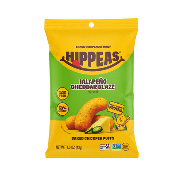 HIPPEAS Chickpea Puffs, Jalapeno Cheddar Blaze, Gluten Free, Dairy Free, 6g Protein, 1.5 oz